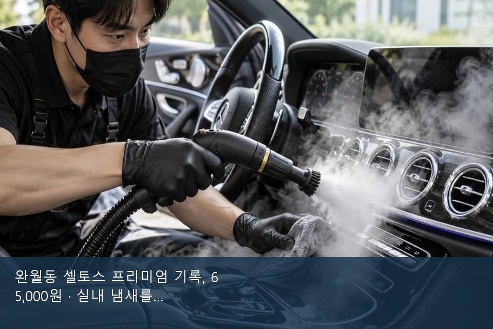완월동 셀토스 프리미엄 기록, 65,000원 · 실내 냄새를 연 기록