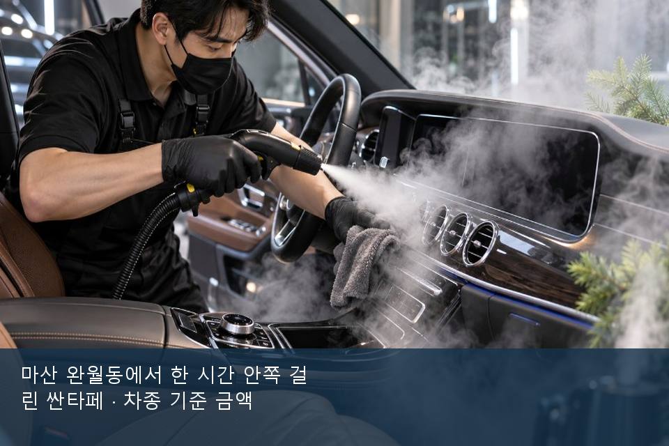마산 완월동에서 한 시간 안쪽 걸린 싼타페 · 차종 기준 금액